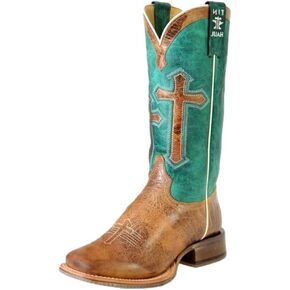 حذاء Tin Haul نسائي Crucifix Western ذو مقدمة مربعة واسعة - 14-021-0007-1543 BR 9 M US بني in Kuwait
