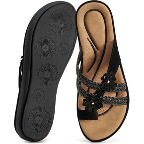 Flat Sandals for Women 2026: Summer Dressy Slides Comfortable Cushioned Slip On Shoes for Casual Vacation in Kuwait
