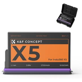 بطارية K&F CONCEPT 360x5، بطارية 2700 مللي أمبير X5 مع حقيبة تخزين متوافقة مع Insta 360x5 in Kuwait