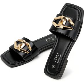 MUSSHOE Clear Flat Sandals for Women: Soft Transparent Wide Strap Slip on Shoes - Comfortable Cushioned Open Toe Flats for Summer Beach in Kuwait