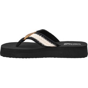 شبشب Corkys Footwear النسائي بحزام SPF Thong - يتميز بأشرطة كروشيه، وكعب 1.25 بوصة، ونعل داخلي مبطن EVA - مريح، كاجوال، وأنيق in Kuwait