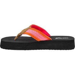 شبشب Corkys Footwear النسائي بحزام SPF Thong - يتميز بأشرطة كروشيه، وكعب 1.25 بوصة، ونعل داخلي مبطن EVA - مريح، كاجوال، وأنيق in Kuwait