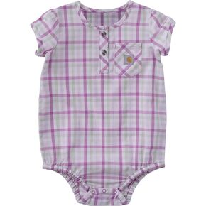 Carhartt Baby Girls' Puff-Sleeve Woven Fabric Poplin Bodysuit in Kuwait