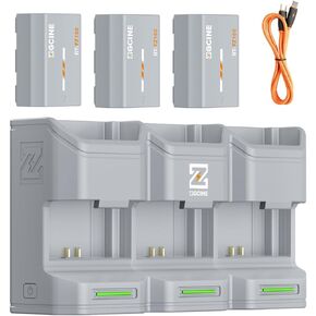 ZGCINE PC3-FZ100 Kit3 حقيبة شحن سريعة 3 فتحات PD مع بطاريات 3X 2600 مللي أمبير NP-FZ100 لسوني a7R IV/V، a7 III/IV، a7C II، a6600، a6700، ZV-E1، ZV-E10 II - رمادي in Kuwait