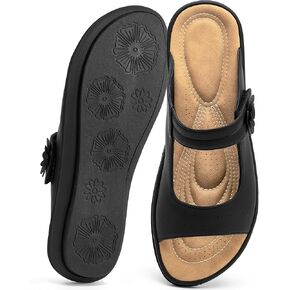 Flats Sandals for Women Dressy: 2026 Summer Comfortable Slides Adjustable Cushioned Slip On Shoes for Casual Walking Vacation in Saudi Arabia