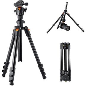 Portable Aluminum Alloy Travel Tripod with 360 Rotatable Reversible Center Column 8kg Load Capacity Carrying Bag for Cameras Projectors and Telescopes in Kuwait