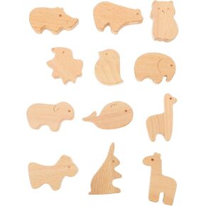 12pcs Cute Animal Wooden Drawer Pulls Natural Wood Cabinet Knobs for Nursery Dresser Stylish Hardware with Screws for Boy Girl Room Decor Easy Installation Multipurpose Design in Kuwait