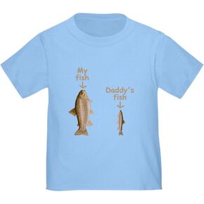 تي شيرت CafePress My Fish، Daddys Fish للأطفال الصغار، تي شيرت لطيف برسومات للأطفال الصغار، 100% قطن in Kuwait