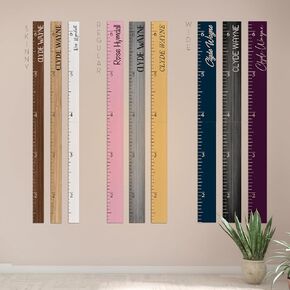 Personalized Kids Growth Chart Wooden Height Ruler for Wall – Custom Name Baby Growth Chart, Nursery Wall Decor, 2-Piece Easy Install, 3 Widths (3.5", 4.5", 5.5"), 10 Colors & Fonts in Saudi Arabia