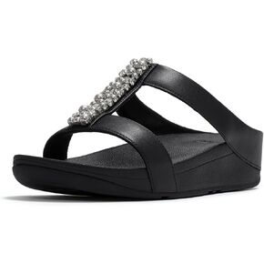 FitFlop Fino Pearls-And-Crystal H-Bar Slides in Kuwait