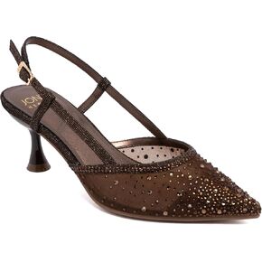 Jones New York Women's Pointed Toe Slingback Kitten Heels, Comfortable Dress Pumps with Adjustable Buckle, Elegant Low Heel Shoes for Wedding, Evening, or Office in Kuwait