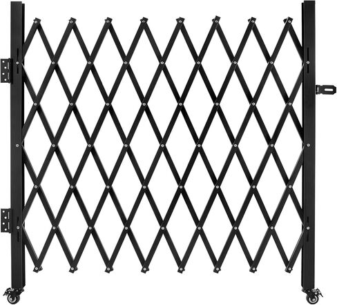 Folding Scissor Door Gate 35.83''W X 48.03''H Steel Barricade with 360 Wheels & Padlock in Saudi Arabia