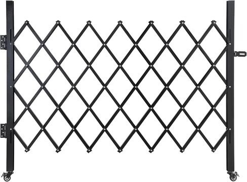 Folding Scissor Door Gate 35.83''W X 48.03''H Steel Barricade with 360 Wheels & Padlock in Saudi Arabia