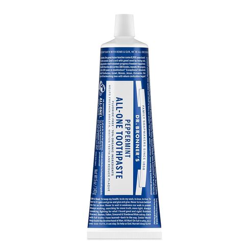 Dr. Bronner’s - All-One Toothpaste (Peppermint, 5 ounce, 3-Pack) - 70% Organic Ingredients, Natural and Effective, Fluoride-Free, SLS-Free, Helps Freshen Breath, Reduce Plaque, Whiten Teeth, Vegan in Kuwait