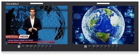 شاشة FEELWORLD D101 Plus مزدوجة 10.1 بوصة 4RU Rackmount 4K HDMI 3G-SDI CVBS مدخلات ومخرجات 1920x1200IPS 3D LUT Waveform Monitor (D101 Plus) in Kuwait