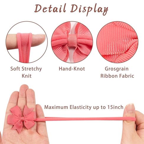 JOYOYO 40pcs Mini Baby Girls Grosgrain Ribbon Hair Bows Headbands 2" Hairband Hair Accessories for Baby Girl Infants Newborn and Toddler in Kuwait