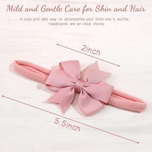 JOYOYO 40pcs Mini Baby Girls Grosgrain Ribbon Hair Bows Headbands 2" Hairband Hair Accessories for Baby Girl Infants Newborn and Toddler in Kuwait