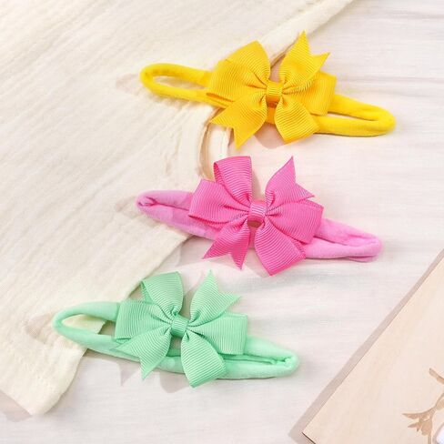 JOYOYO 40pcs Mini Baby Girls Grosgrain Ribbon Hair Bows Headbands 2" Hairband Hair Accessories for Baby Girl Infants Newborn and Toddler in Kuwait