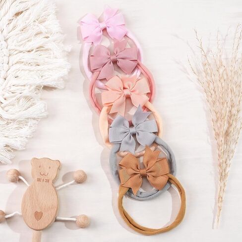 JOYOYO 40pcs Mini Baby Girls Grosgrain Ribbon Hair Bows Headbands 2" Hairband Hair Accessories for Baby Girl Infants Newborn and Toddler in Kuwait