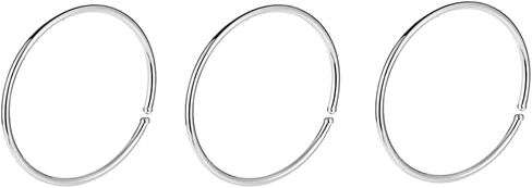 925 Sterling Silver Nose Ring Hoop for Women, Thin Nose Piercing jewelry (Silver,3pcs- 8mm 22 gauge) in Saudi Arabia