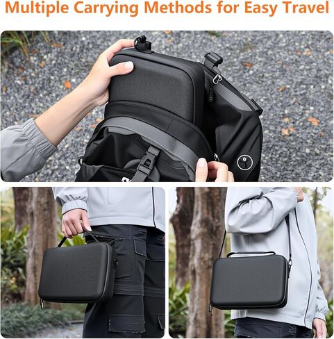 AMAZEAR Carrying Case for DJI Osmo Action 6 Accessories, Compact Hard Shell Carry Bag with Shoulder Strap, Portable Camera Case for Travel, Organization, Storage, Protection, Black in Kuwait