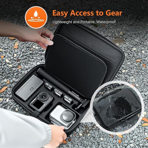 AMAZEAR Carrying Case for DJI Osmo Action 6 Accessories, Compact Hard Shell Carry Bag with Shoulder Strap, Portable Camera Case for Travel, Organization, Storage, Protection, Black in Kuwait