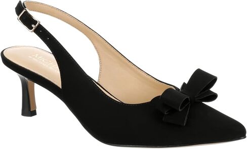 Michael By Michael Shannon Savoye - Women's Pointed Toe Slingback Kitten Heel Pumps with Bow Accent in Saudi Arabia
