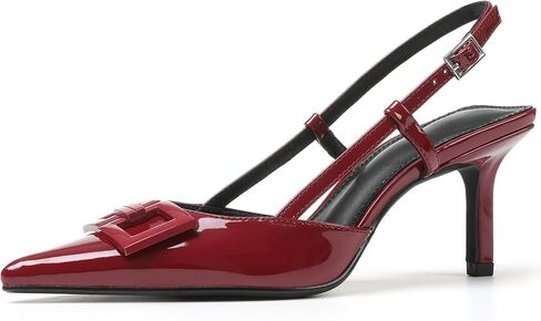 CELNEPHO Kitten Heels for Women Slingback Pumps Pointed Toe Ankle Strap Buckle Dress Shoes for Work, Party & Dating in Saudi Arabia