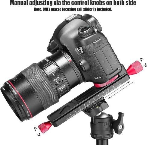 Koolehaoda Macro Focusing Rail Slider/Close-up Shooting Clamp Plate 115mm Adjustment with 1/4" Screw for DSLR Cameras,Tripod Ballhead, Arca/RRS Lever Clamp Compatible in Kuwait