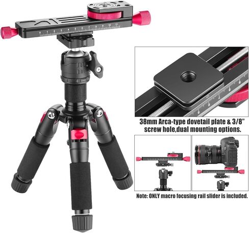 Koolehaoda Macro Focusing Rail Slider/Close-up Shooting Clamp Plate 115mm Adjustment with 1/4" Screw for DSLR Cameras,Tripod Ballhead, Arca/RRS Lever Clamp Compatible in Kuwait