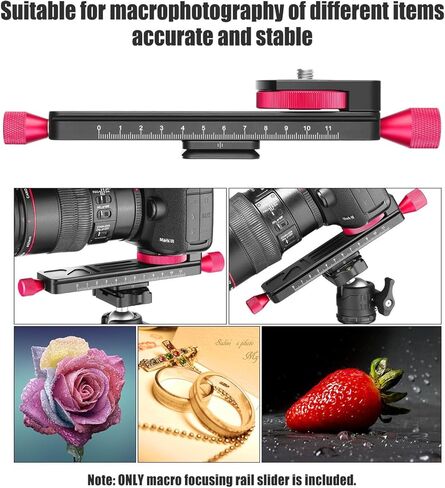 Koolehaoda Macro Focusing Rail Slider/Close-up Shooting Clamp Plate 115mm Adjustment with 1/4" Screw for DSLR Cameras,Tripod Ballhead, Arca/RRS Lever Clamp Compatible in Kuwait