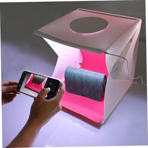 Folding Photography Light Box 40cm Small Portable LED Shooting Tent with Dual Light Strips and Two Color Backdrops for Product Photo Studio in Kuwait