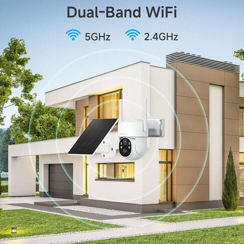 كاميرات Noorio الشمسية الأمنية اللاسلكية في الهواء الطلق، كاميرات WiFi 5G و 2.4G لأمن المنزل، كاميرا خارجية تعمل بالبطارية 1080 بكسل، تخزين محلي قابل للتوسيع، اكتشاف الإنسان بالذكاء الاصطناعي، رؤية ليلية ملونة، SD200 in Kuwait