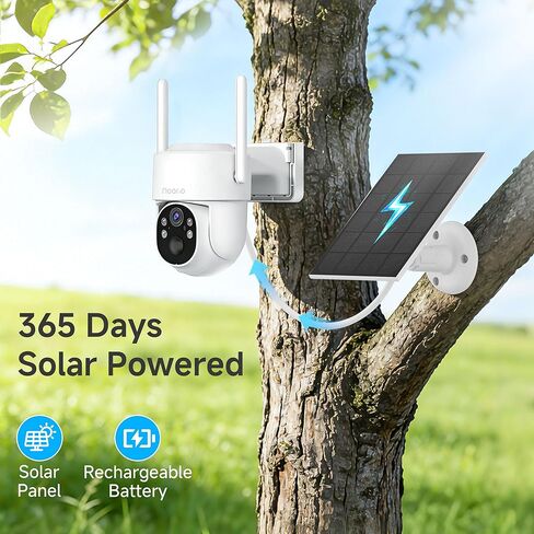 كاميرات Noorio الشمسية الأمنية اللاسلكية في الهواء الطلق، كاميرات WiFi 5G و 2.4G لأمن المنزل، كاميرا خارجية تعمل بالبطارية 1080 بكسل، تخزين محلي قابل للتوسيع، اكتشاف الإنسان بالذكاء الاصطناعي، رؤية ليلية ملونة، SD200 in Kuwait