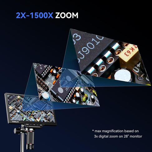 مجهر رقمي DM9 Max+TOMLOV DM202 HDMI، مجهر LCD 10.1 بوصة، كاميرا مجهر عملة 16 ميجابكسل مع شاشة للبالغين، مجهر لحام صغير، متوافق مع التلفزيون/ويندوز/ماك، بطاقة 32 جيجابايت متضمنة in Kuwait