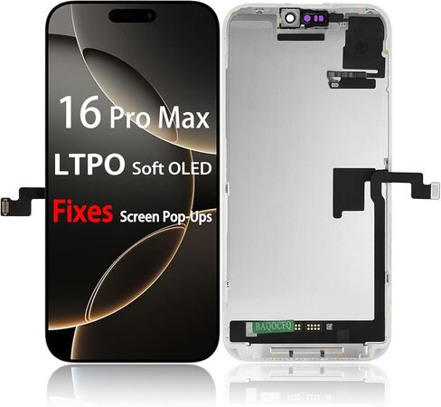 【إصلاحات النوافذ المنبثقة】 لاستبدال iPhone 14 pro، شاشة AMOLED عالية التحديث 120 هرتز، شاشة LCD تعمل باللمس ثلاثية الأبعاد مقاس 6.1 بوصة - تتضمن مجموعة الإصلاح الكاملة الأدوات والزجاج المقسى ولاصق مقاوم للماء in Kuwait