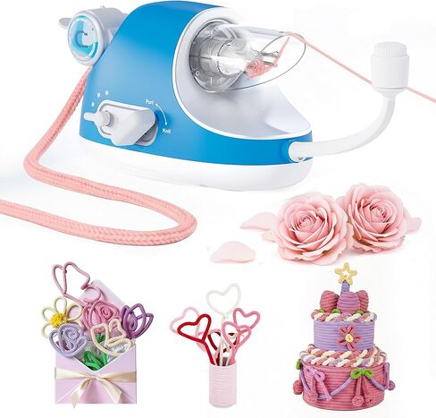 Caydo Automatic i Cord Knitting Machine Pro, Electric iCord Knitter for Fast DIY Valentine Crafts, Hands-Free Yarn Knitter to Make Flower Handicrafts & Romantic Gift, Ideal Present for Valentine's Day in Kuwait