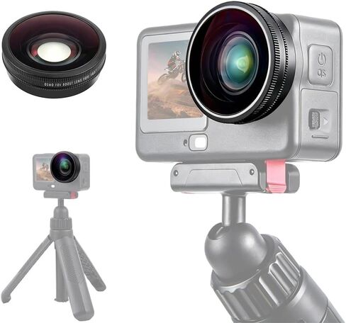 185° FOV Boost Wide Angle Lens for DJI Osmo Action 6, Multi Coated HD Optical Glass Aluminum Frame Filter Camera Lens with Threaded Interface, Ultra-Wide Field of View Action Camera Lens Accessory in Kuwait