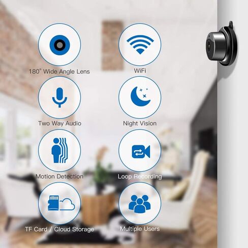 Mini IP Camera WiFi Home Security Surveillance Nanny Camcorder with 2 Way Audio Motion Detection Night Vision in Kuwait