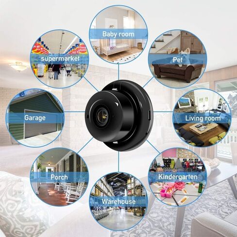Mini IP Camera WiFi Home Security Surveillance Nanny Camcorder with 2 Way Audio Motion Detection Night Vision in Kuwait