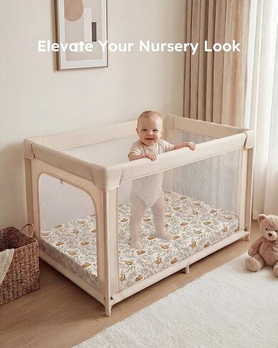Baby Crib Sheets 3 Pack – Super Soft Microfiber Fitted Sheets for Standard Crib & Toddler Mattress, Breathable Bedding for Boys & Girls,Beige Brown Fox in Kuwait