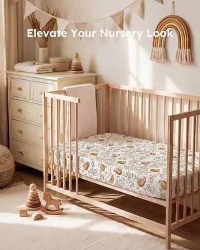 Baby Crib Sheets 3 Pack – Super Soft Microfiber Fitted Sheets for Standard Crib & Toddler Mattress, Breathable Bedding for Boys & Girls,Beige Brown Fox in Kuwait