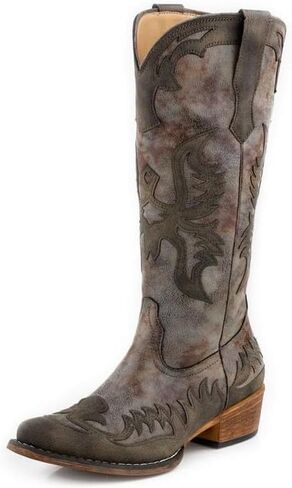 ROPER Womens Maria Snip Toe Casual Boots Mid Calf Low Heel 1-2" in Kuwait
