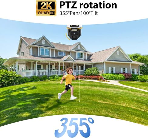 4G LTE Cellular Solar Powered Security Camera Wireless Outdoor, No WiFi Dual Lens Camera, 360 Live View, 2K Color Night Vision, AI PIR Motion Sensor, 2-Way Audio, Built in SIM Card in Kuwait