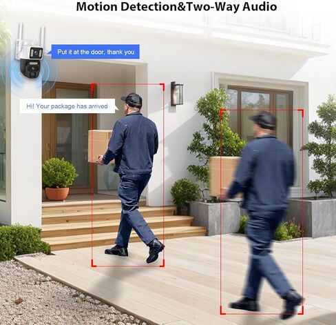 4G LTE Cellular Solar Powered Security Camera Wireless Outdoor, No WiFi Dual Lens Camera, 360 Live View, 2K Color Night Vision, AI PIR Motion Sensor, 2-Way Audio, Built in SIM Card in Kuwait
