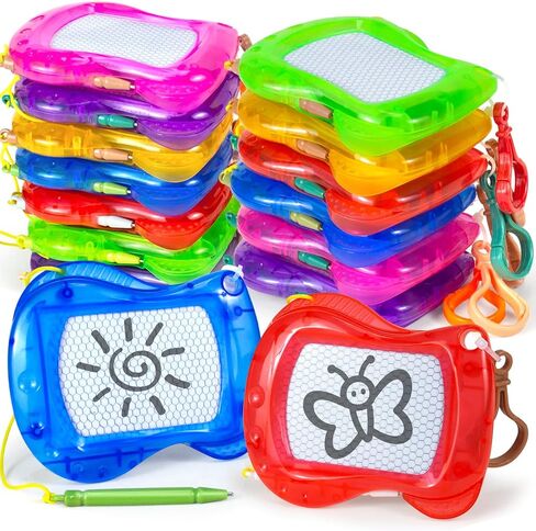 Mini Magnetic Drawing Board for Kids - (Pack of 12) Backpack Keychain Doodle Drawing Boards, Kids Party Favors Erasable Sketch Board Writing Pad Valentines Gifts for Class Easter Goodie Bag Fillers in Saudi Arabia