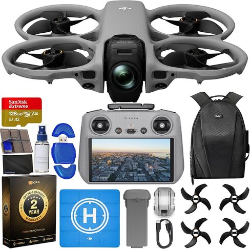 طائرة بدون طيار DJI Avata 360 مع RC 2 (مع شاشة) 360 درجة مع تصوير 1 بوصة 8K 360 درجة للتصوير الجوي FPV والتصوير الجوي، حزمة مع بطاقة ذاكرة 128 جيجابايت، ضمان CPS لمدة عامين + مجموعة طيار in Kuwait