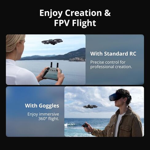 طائرة بدون طيار DJI Avata 360 مع RC 2 (مع شاشة) 360 درجة مع تصوير 1 بوصة 8K 360 درجة للتصوير الجوي FPV والتصوير الجوي، حزمة مع بطاقة ذاكرة 128 جيجابايت، ضمان CPS لمدة عامين + مجموعة طيار in Kuwait