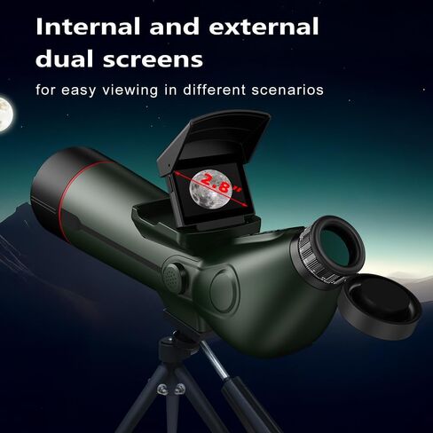 [ZenTech Lab] تلسكوب فلكي رقمي SPX5-80 - فيديو 4K، فتحة 78 مم، طول بؤري 300 مم، تكبير رقمي 18x، شاشات مزدوجة، قابلة لإعادة الشحن من النوع C in Kuwait