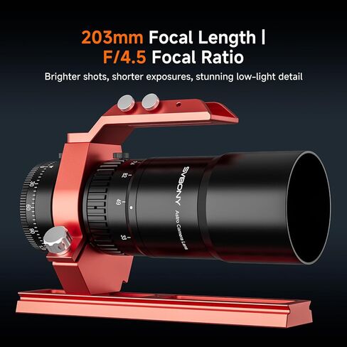 SVBONY SV545 Telescope Petzval Lens APO, with SV240 1.25'' Telescope Filter and SV226 Filter Drawer for 1.25" and 2" Filters Mounted, F4.5 203mm Focal Length Refractor for Astrophotography in Kuwait